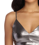 In The Mood For Metallic Crop Top