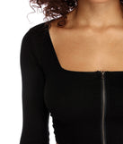 All Zipped Up Long Sleeve Top
