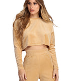 Velour Cropped Sweater