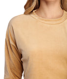 Velour Cropped Sweater