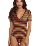 On My Game Striped Bodysuit