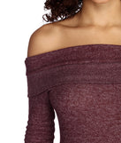 Cozy Fold Over Knit Top