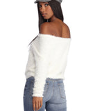 Snowy Vibes Fuzzy Pullover Top
