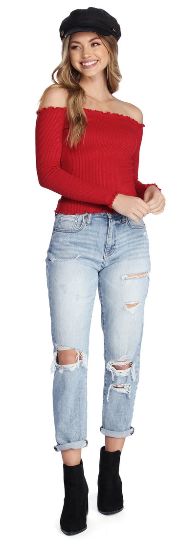 Up In My Frills Knit Top
