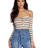 Buttons Up Striped Henley Top
