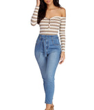 Buttons Up Striped Henley Top