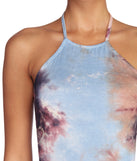 With fun and flirty details, Totally Tie Dye Halter Top shows off your unique style for a trendy outfit for the summer season!