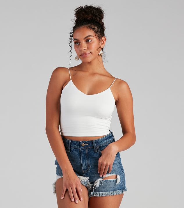 With fun and flirty details, Girl Next Door Cropped Tank shows off your unique style for a trendy outfit for the summer season!