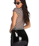 With fun and flirty details, Check On It Mesh Top shows off your unique style for a trendy outfit for the summer season!