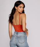 Sueded Tie-Front Bodysuit