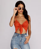 Sueded Tie-Front Bodysuit