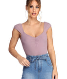 With fun and flirty details, Ruched Cutie Knit Bodysuit shows off your unique style for a trendy outfit for the summer season!