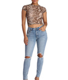 Level Up Snake Print Top for 2022 festival outfits, festival dress, outfits for raves, concert outfits, and/or club outfits
