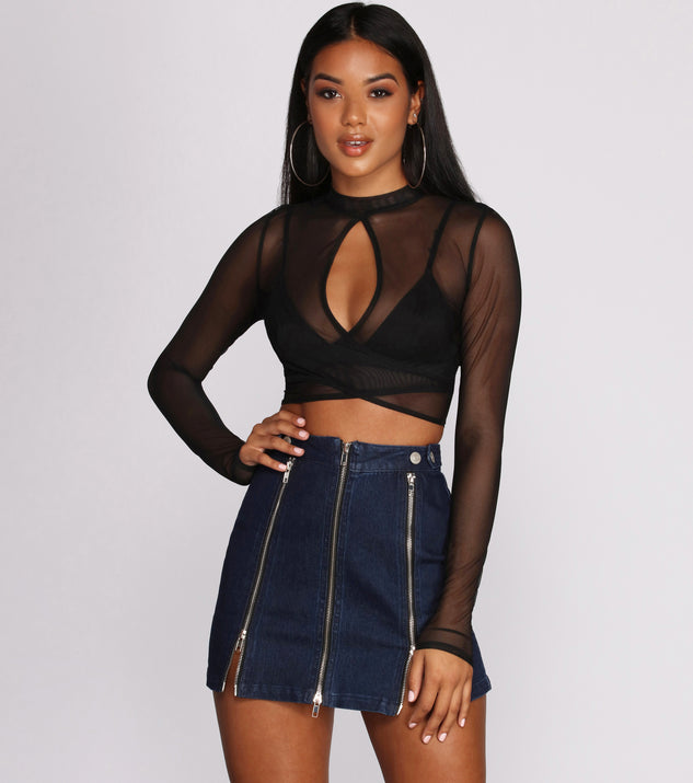Key Figure Mesh Crop Top for 2022 festival outfits, festival dress, outfits for raves, concert outfits, and/or club outfits