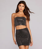 Dress up in It's Lit Heat Stone Top as your going-out dress for holiday parties, an outfit for NYE, party dress for a girls’ night out, or a going-out outfit for any seasonal event!