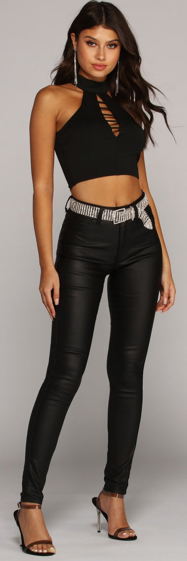 With fun and flirty details, On The Climb Halter Top shows off your unique style for a trendy outfit for the summer season!