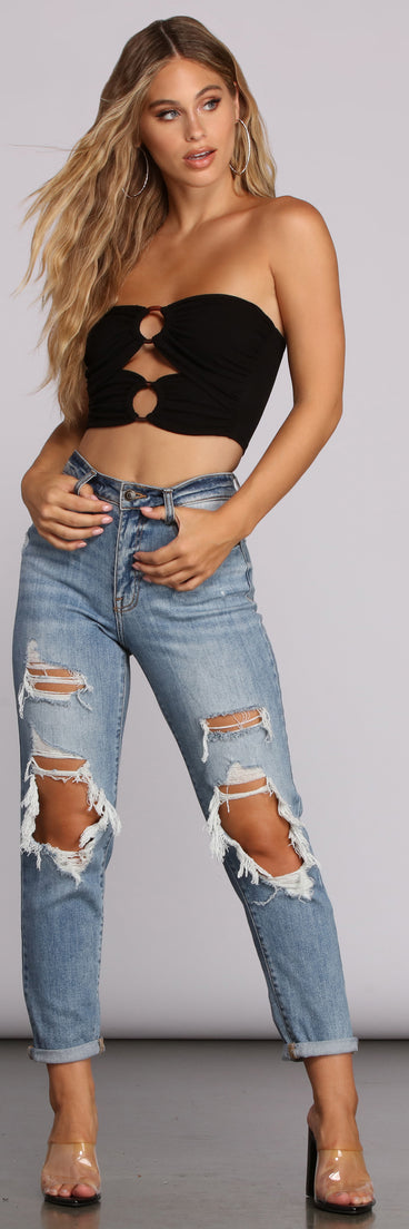 Two Ring Ribbed Tube Top