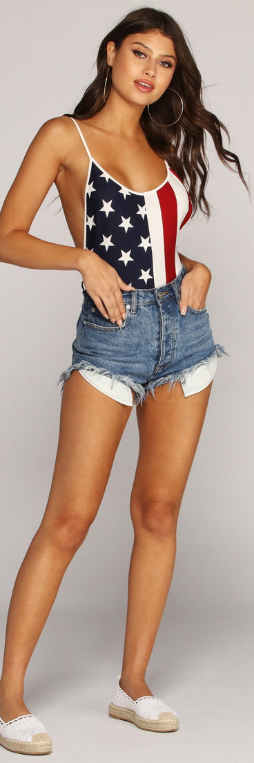 With fun and flirty details, Red White And You Bodysuit shows off your unique style for a trendy outfit for the summer season!