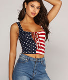 With fun and flirty details, Fireworks Lace-Up Crop Top shows off your unique style for a trendy outfit for the summer season!