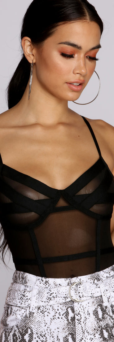With The Bandage Mesh Bodysuit for 2022 festival outfits, festival dress, outfits for raves, concert outfits, and/or club outfits