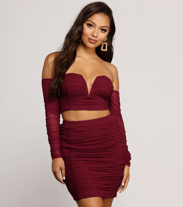 With fun and flirty details, Romantically Ruched Crop Top shows off your unique style for a trendy outfit for the summer season!