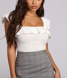With fun and flirty details, Ethereal Ruffle Crop shows off your unique style for a trendy outfit for the summer season!