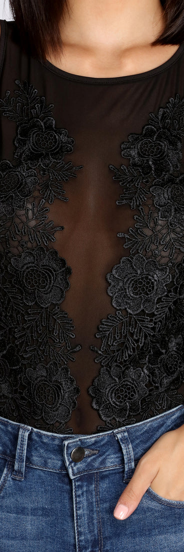 With fun and flirty details, Floral Fantasy Mesh Bodysuit shows off your unique style for a trendy outfit for the summer season!