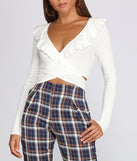 Ruffle Wrap Front Crop Top
