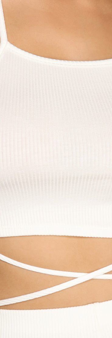 With fun and flirty details, X Marks Ribbed Crop Top shows off your unique style for a trendy outfit for the summer season!