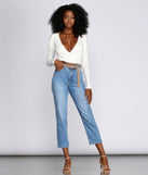 With fun and flirty details, Streamlined Surplice Wrap Top shows off your unique style for a trendy outfit for the summer season!