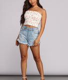 With fun and flirty details, Floral Smock Tube Top shows off your unique style for a trendy outfit for the summer season!