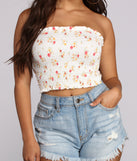 With fun and flirty details, Floral Smock Tube Top shows off your unique style for a trendy outfit for the summer season!