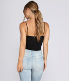 With fun and flirty details, Casual Crochet Ribbed Bodysuit shows off your unique style for a trendy outfit for the summer season!