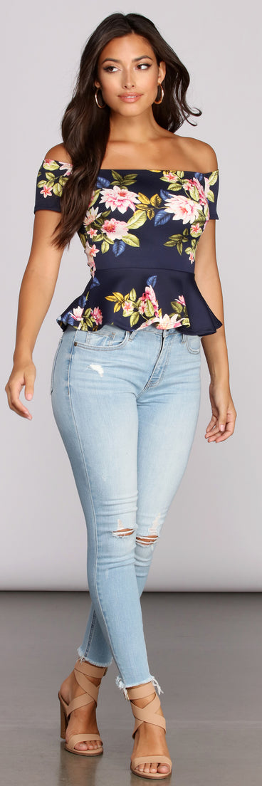 Surf's Up Floral Peplum Top