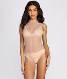 Neutral Vibes Mock Neck Heatstone Bodysuit is a trendy pick to create 2023 festival outfits, festival dresses, outfits for concerts or raves, and complete your best party outfits!