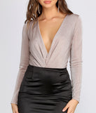 Glitter Glow Wrap Front Bodysuit