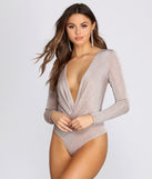 Glitter Glow Wrap Front Bodysuit