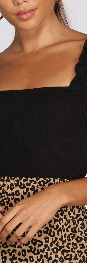 With fun and flirty details, Rad Ruffle-Trim Tank Top shows off your unique style for a trendy outfit for the summer season!