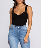 With fun and flirty details, So Easy Cinched Ruffle Tank shows off your unique style for a trendy outfit for the summer season!