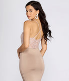 With fun and flirty details, In Love In Lace Glitter Bodysuit shows off your unique style for a trendy outfit for the summer season!