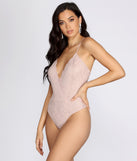 With fun and flirty details, In Love In Lace Glitter Bodysuit shows off your unique style for a trendy outfit for the summer season!