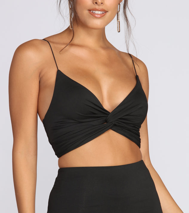 You’ll look stunning in the Do The Twist Front Top when paired with its matching separate to create a glam clothing set perfect for a New Year’s Eve Party Outfit or Holiday Outfit for any event!