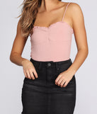 Cuter Clinch Front Ribbed Bodysuit