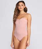 Cuter Clinch Front Ribbed Bodysuit