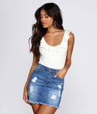 With fun and flirty details, Ruffle Trim Ribbed Bodysuit shows off your unique style for a trendy outfit for the summer season!