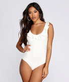 With fun and flirty details, Ruffle Trim Ribbed Bodysuit shows off your unique style for a trendy outfit for the summer season!