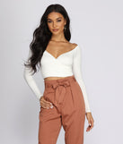 Off The Shoulder Wrap Front Crop Top
