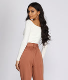 Off The Shoulder Wrap Front Crop Top