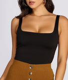 With fun and flirty details, Trendy Square Neck Tank Top shows off your unique style for a trendy outfit for the summer season!