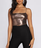 With fun and flirty details, Mega Babe Metallic Crop Top shows off your unique style for a trendy outfit for the summer season!